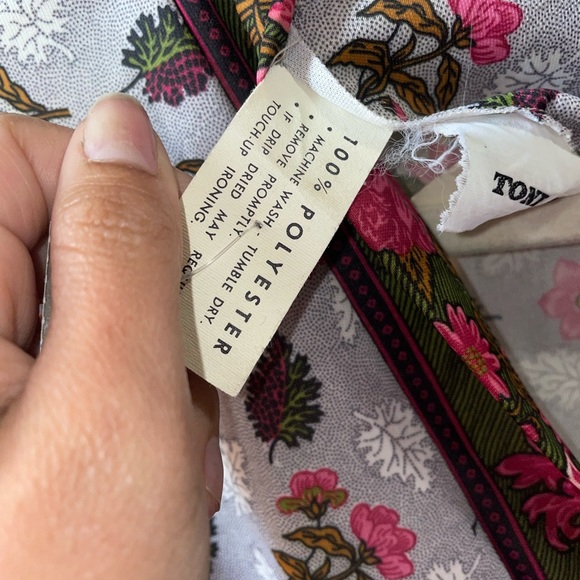 Vintage Toni Todd Maxi Dress Grey with Hot Pink Floral - Picture 8 of 8